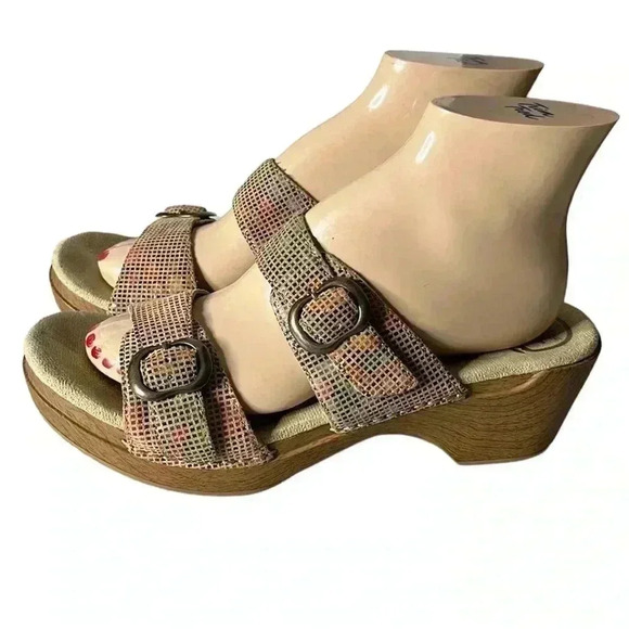 DANSKO SOPHIE Mule Clog Multicolor Strap With Buckle Closure Size 41 - Picture 1 of 7